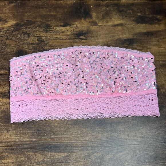 PINK Victoria's Secret Pink Lace and Sequin Bandeau in Size Large. NWT! - Picture 1 of 10